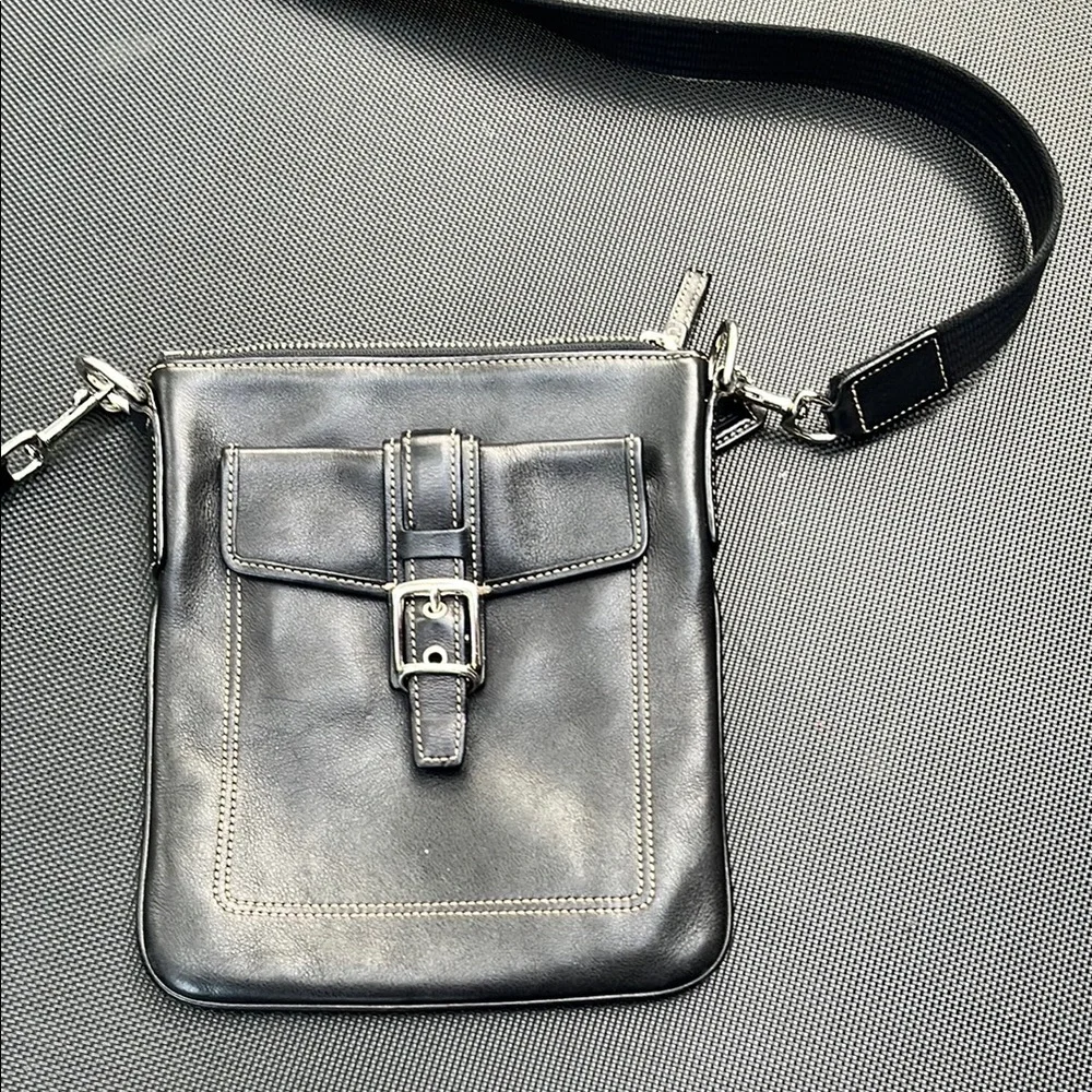 Coach‎ purse Black Leather womens Crossbody Bag soho